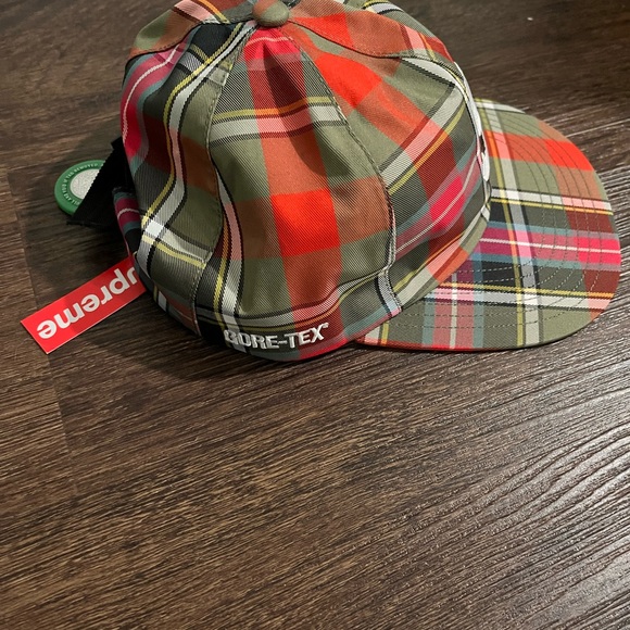NWT SUPREME x GORE-TEX “S” Logo Plaid 6-Panel Hat SS19 collab - streetwear - Picture 5 of 5